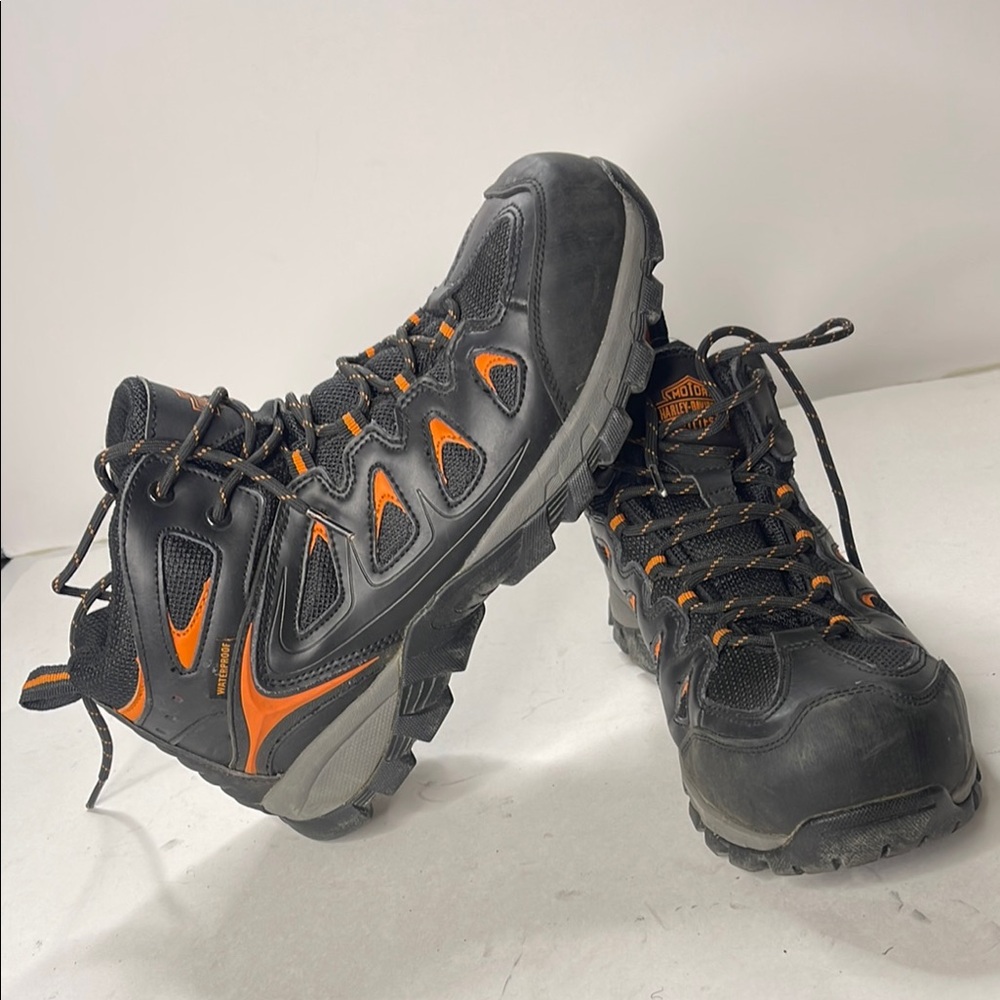 Harley-Davidson Black and Orange Boots - Picture 2 of 5